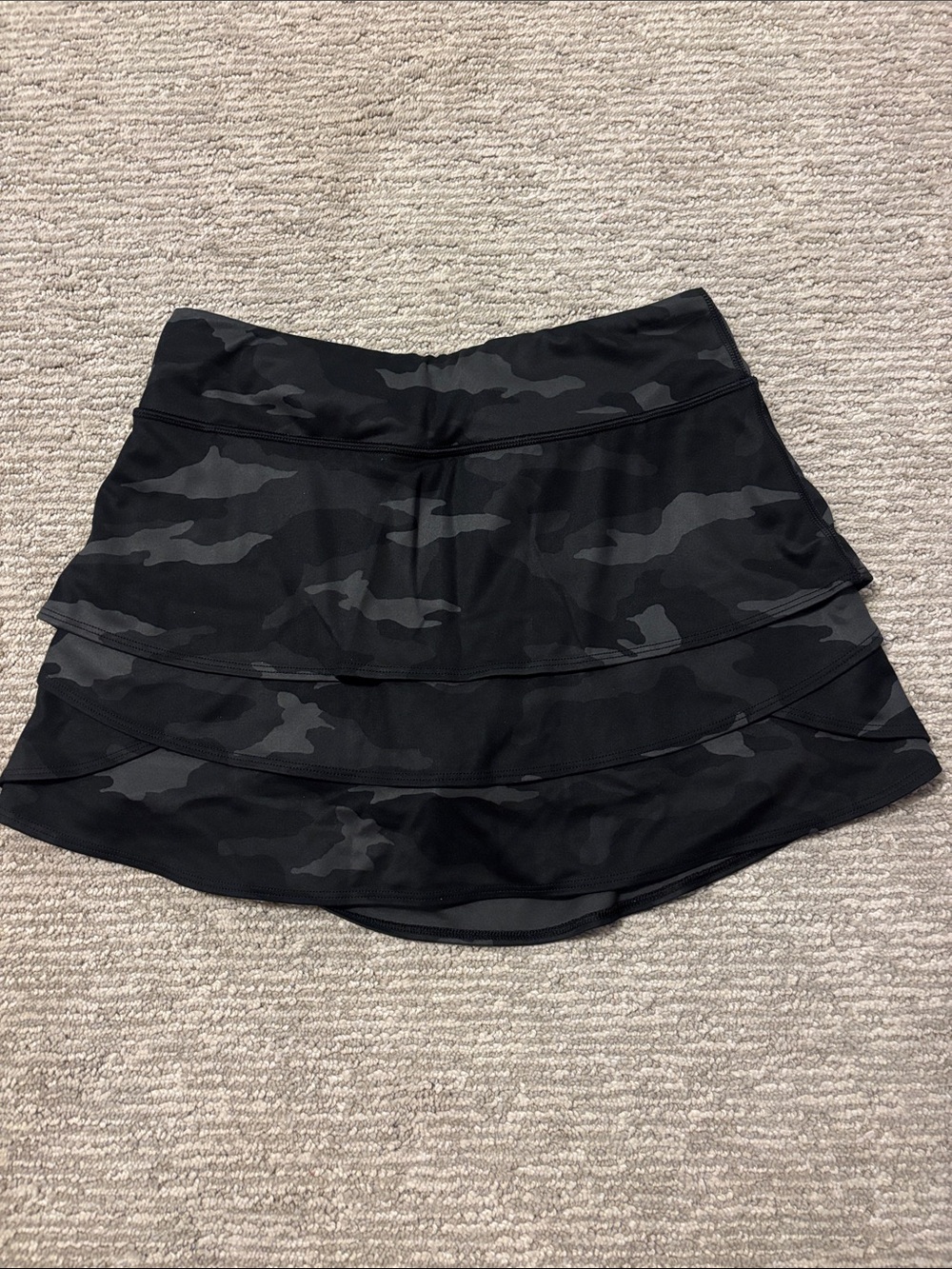 Athleta Girl Black Camouflage Tiered Skirt *Fits a Womens XS/S